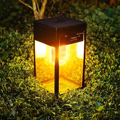 Techko Solar Portable Lantern with Flame Effect
