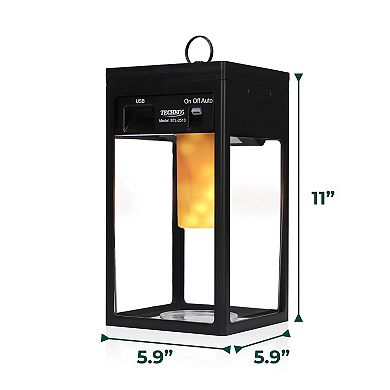 Techko Solar Portable Lantern with Flame Effect