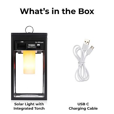 Techko Solar Portable Lantern with Flame Effect
