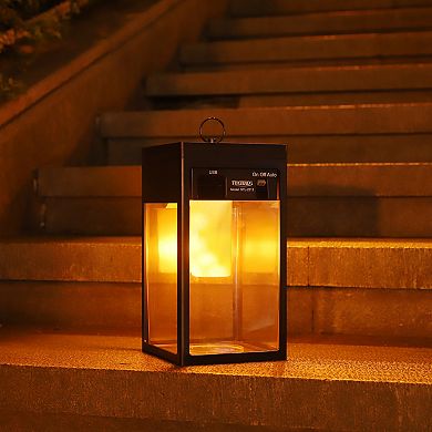 Techko Solar Portable Lantern with Flame Effect