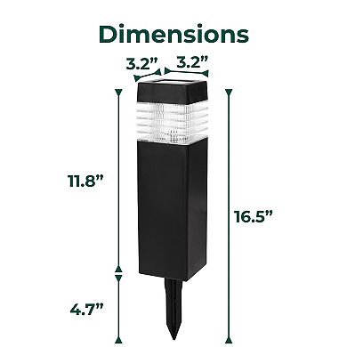 Techko Solar 4-Pack Small Square Bollard Pathway Lights