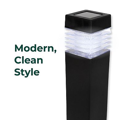 Techko Solar 4-Pack Small Square Bollard Pathway Lights