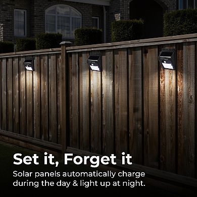 Techko Solar 4-Pack Small Security Wall Lights with Motion Sensor