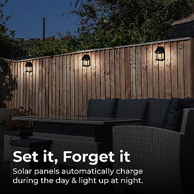 Techko Solar 4-pack Single Bulb Wall Light with Motion Sensor