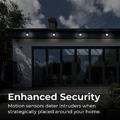 Techko Solar 4-pack Single Bulb Wall Light with Motion Sensor