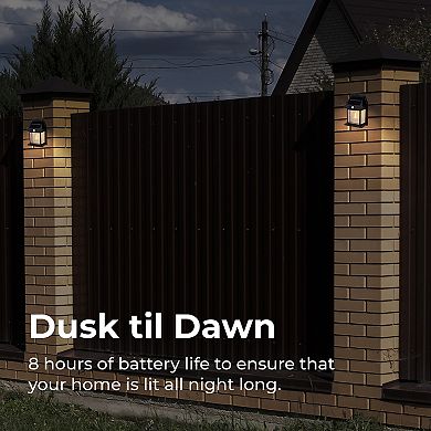 Techko Solar 4-pack Single Bulb Wall Light with Motion Sensor