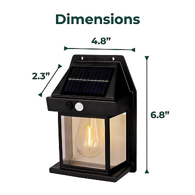 Techko Solar 4-pack Single Bulb Wall Light with Motion Sensor
