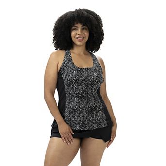 Women's Dolfin Aquashape Printed Twist Back Tankini Swim Top