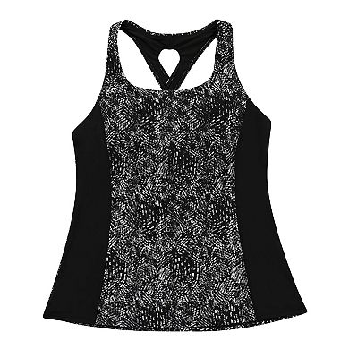 Women's Dolfin Aquashape Printed Twist Back Tankini Swim Top