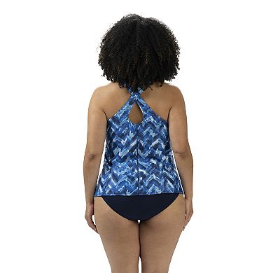 Women's Dolfin Aquashape Printed Twist Back Tankini Swim Top