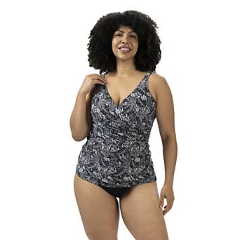 Women's Dolfin Aquashape Printed Wrap Tankini Swim Top