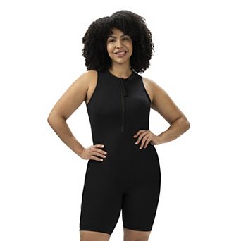 Women's Dolfin Aquashape Zip Front Aquatard One-Piece Swimsuit