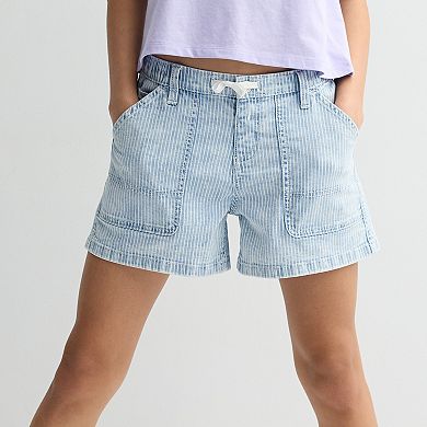 Girls 6-20 SO® Pull-On Railroad Denim Shorts in Regular & Plus Size