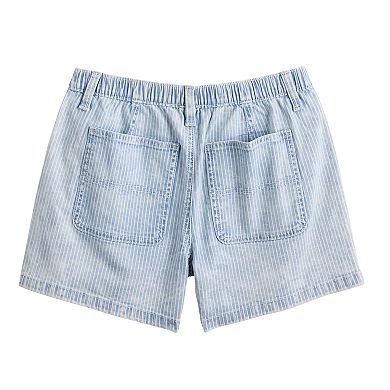 Girls 6-20 SO® Pull-On Railroad Denim Shorts in Regular & Plus Size
