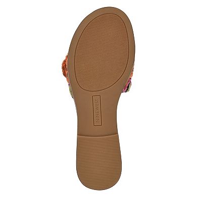 Nine West Poland Open Toe Slip-On Women's Casual Flat Sandals