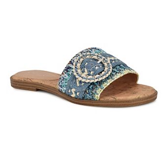 Nine West Poland Open Toe Slip-On Women's Casual Flat Sandals