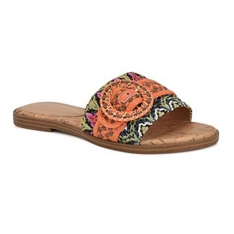 Nine West Poland Open Toe Slip-On Women's Casual Flat Sandals