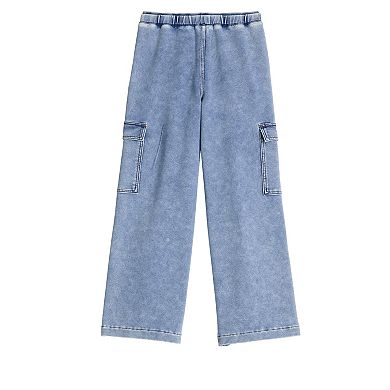 Girls 7-16 Vanilla Star Cozy Wide Leg Cargo Pants