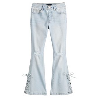 Girls 7-16 Vanilla Star Lace Up Flare Jeans