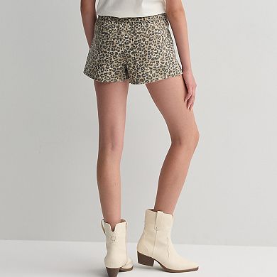 Girls 7-16 Vanilla Star Leopard Asymmetrical Denim Skort