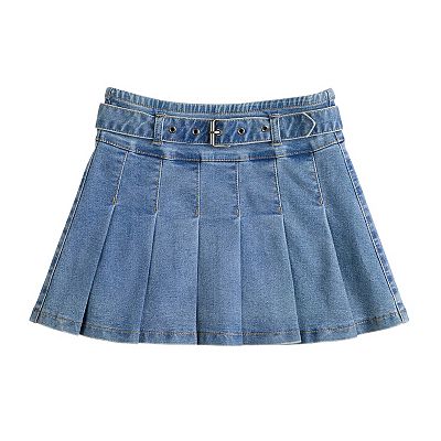 スカート sheller box pleated denim skirt box pleated denim skirt. – shéller / シェリエ