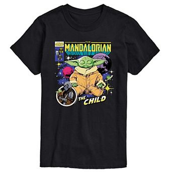Big & Tall Star Wars The Mandalorian Grogu Comic Cover Graphic Tee