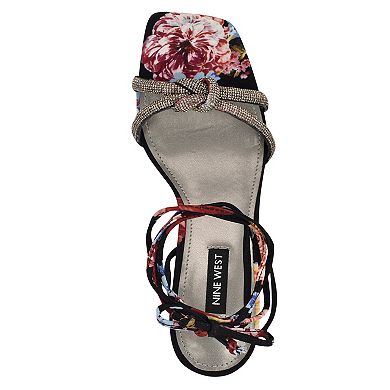 Nine West Raqchel Women's Square Toe Spool Heel Dress Sandals