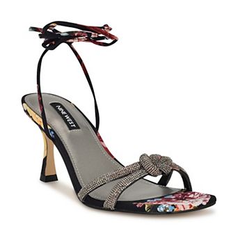 Nine West Raqchel Women's Square Toe Spool Heel Dress Sandals