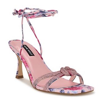 Nine West Raqchel Women's Square Toe Spool Heel Dress Sandals