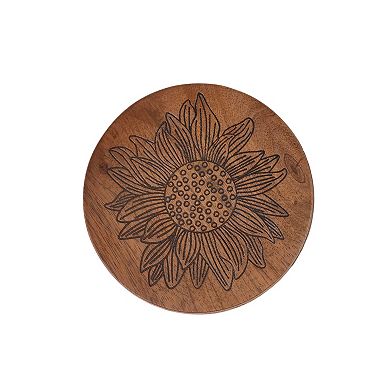 Everyday Decor Mango Wood Sunflower Box Table Decor