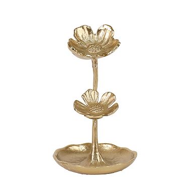 Everyday Decor Brass Floral Trinket Dish Table Decor