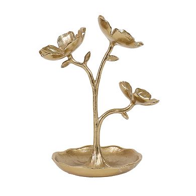 Everyday Decor Brass Floral Trinket Dish Table Decor