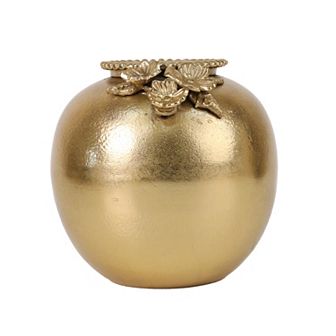 Everyday Decor Gold Tone Floral Vase Table Decor