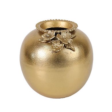 Everyday Decor Gold Tone Floral Vase Table Decor