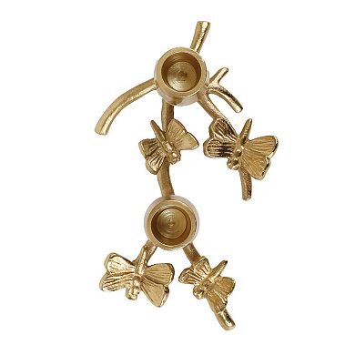 Everyday Decor Gold Tone Branch Two Taper Candle Holder Table Decor