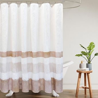 Awesome Home Crinkle Striped Shower Curtain