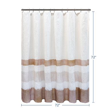 Awesome Home Crinkle Striped Shower Curtain
