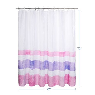 Awesome Home Pink Purple Crinkle Striped Shower Curtain