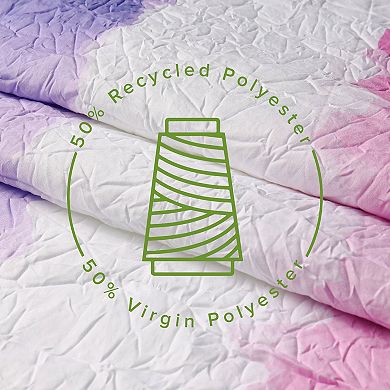 Awesome Home Pink Purple Crinkle Striped Shower Curtain