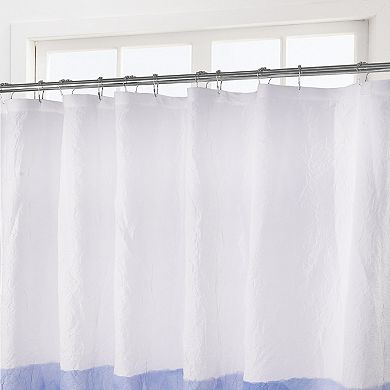 Awesome Home Blue Crinkle Striped Shower Curtain