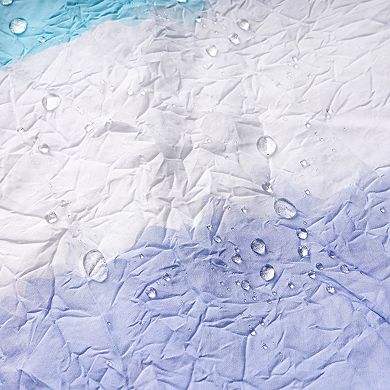 Awesome Home Blue Crinkle Striped Shower Curtain