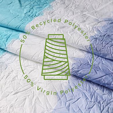 Awesome Home Blue Crinkle Striped Shower Curtain