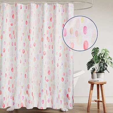 Awesome Home Bright Painter Dots Textured Shower Curtain