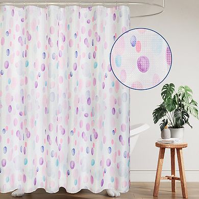 Awesome Home Purple Painter Dots Textured Shower Curtain