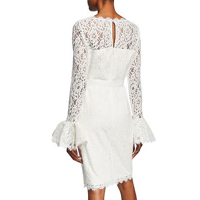 Women's Focus By Shani Ruffle Sleeve Lace Dress