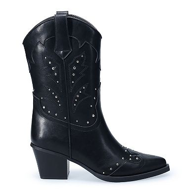 SO® Rivver Studded Women's Western Ankle Boots