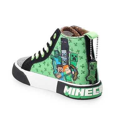 Minecraft Boys High Top Lace-Up Sneakers