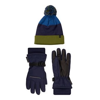 Boys ZeroXposur Vortex Winter Gloves & Cuffed Beanie Set
