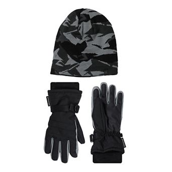 Boys ZeroXposur Ridge Camo Gloves & Reversible Beanie Set