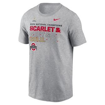 Men's Nike Ohio State Buckeyes College Football Playoff 2024 National Champions Arch Over Logo Short Sleeve T-Shirt